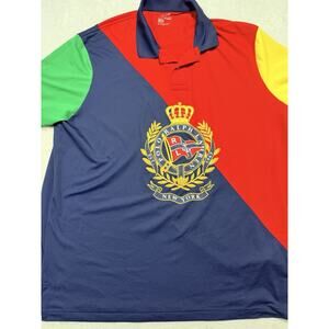 Polo Ralph Lauren Performance Shirt Crest Colorblock\Streetwear Sz XXL Multi RL